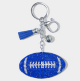 RHINESTONE CUSHION FOOTBALL KEYCHAINS