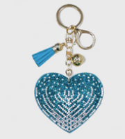 OMBRE HEART RHINESTONE CUSHION KEYCHAIN