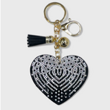 OMBRE HEART RHINESTONE CUSHION KEYCHAIN