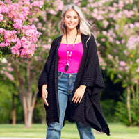 Black Oversized Knit Cardigan