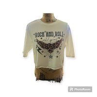 ROCK AND ROLL WILD SPIRIT TOP WITH METAL FRINGE TOP