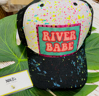 SPLATTER PAINT HATS WITH PATCHES
