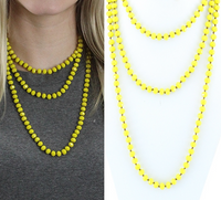 YELLOW 60 INCH BEAD NECKLACE