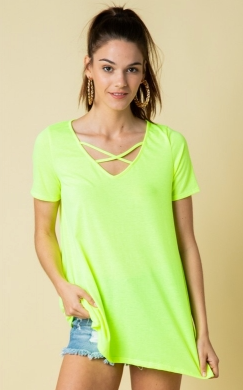 NEON LIME CAGE TOP