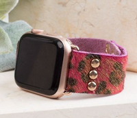 WILDEST DREAM LEATHER COWHIDE IWATCH BAND WITH SNAPS