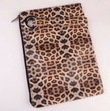 THE CALIEGH LEATHER CLUTCH LEOPARD