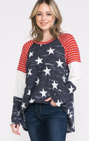 AMERICAN FLAG THEMED NAVY TOP