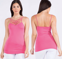 HOT PINK SEAMLESS STRAPPY CAMI