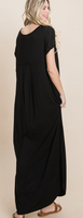 BLACK MAXI DRESS WITH POCKETS