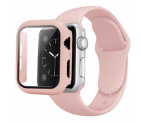 44MM SILICONE APPLE IWATCH BAND WITH FACE COVER COMBO