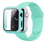 42MM SILICONE APPLE IWATCH BAND WITH FACE COVER COMBO