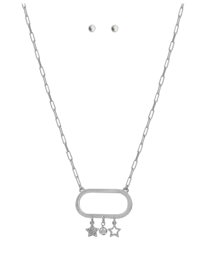 PAPERCLIP LINK CHAIN WITH STAR CHARM NECKLACE