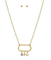 PAPERCLIP LINK CHAIN WITH STAR CHARM NECKLACE