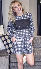 STYLIN IN GINGHAM SHORT AND LONG SLEEVE LOUNGEWEAR SET
