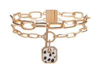 GOLD CHAIN BRACELET WITH HIDE CHARM