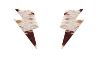 COWHIDE LIGHTNING BOLT STUD EARRINGS