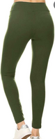 OLIVE BUTTER LEGGINGS WITH 3" WAIST BAND