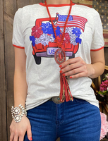 USA FLAG AND TRUCK TOP