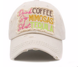 COFFEE MIMOSAS TEQUILA CLOTH EMBROIDERED HAT