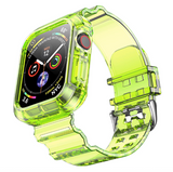 NEON CLEAR IWATCH BAND WITH ATTACHED BUMPER