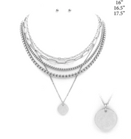 5 LAYER METAL CHAIN LINK NECKLACE SET