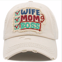 WIFE MOM BOSS COTTON HAT