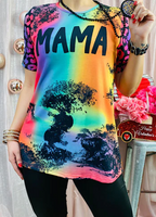 MAMA TIE DYE AND BLACK TOP