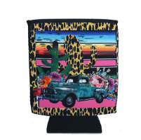 SERAPE WITH LEOPARD OLD TRUCK CAN COOLER