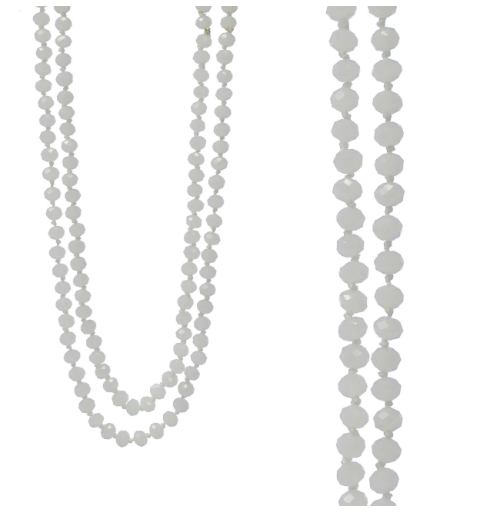 WHITE 60" BEAD NECKLACE