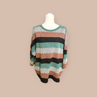MULTI COLOR HEATHER RIBBED TOP