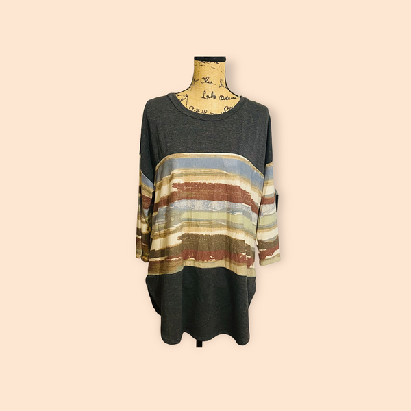 CHARCOAL WITH FALL SERAPE TOP